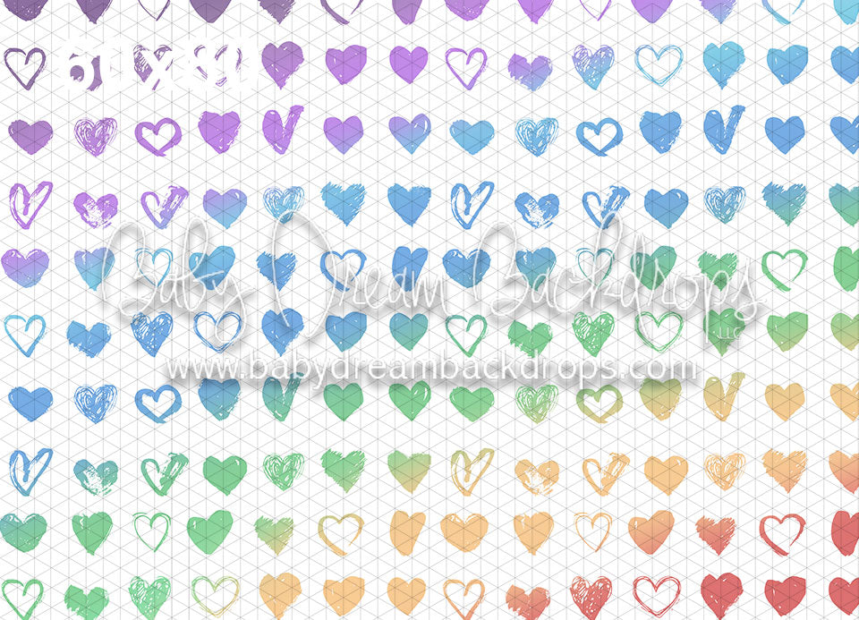 Pastel Rainbow Hearts