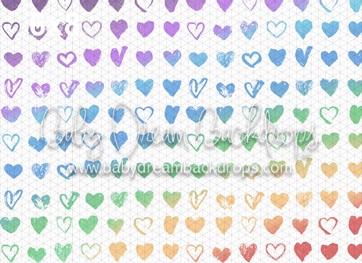 Pastel Rainbow Hearts