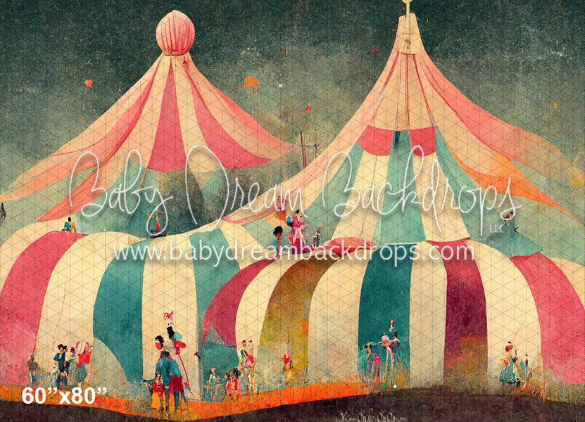 Pastel Vintage Circus Tents (MD)  Baby Dream Backdrops