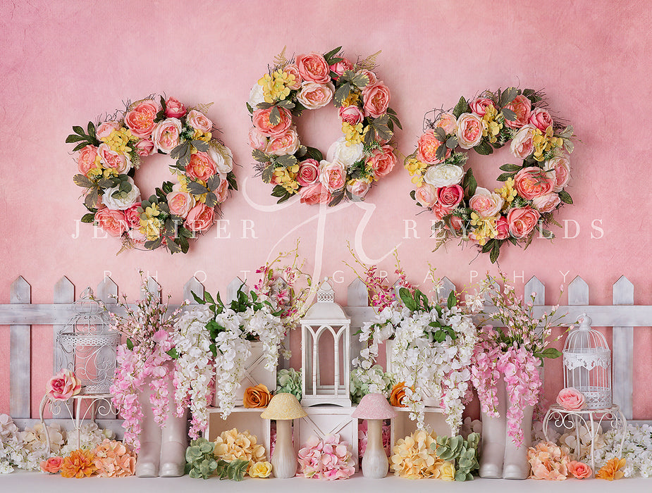 Peachy Pink Garden 6x8 JR