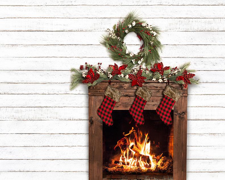 Petite Plaid Fireplace