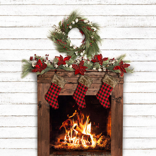 Petite Plaid Fireplace - JA
