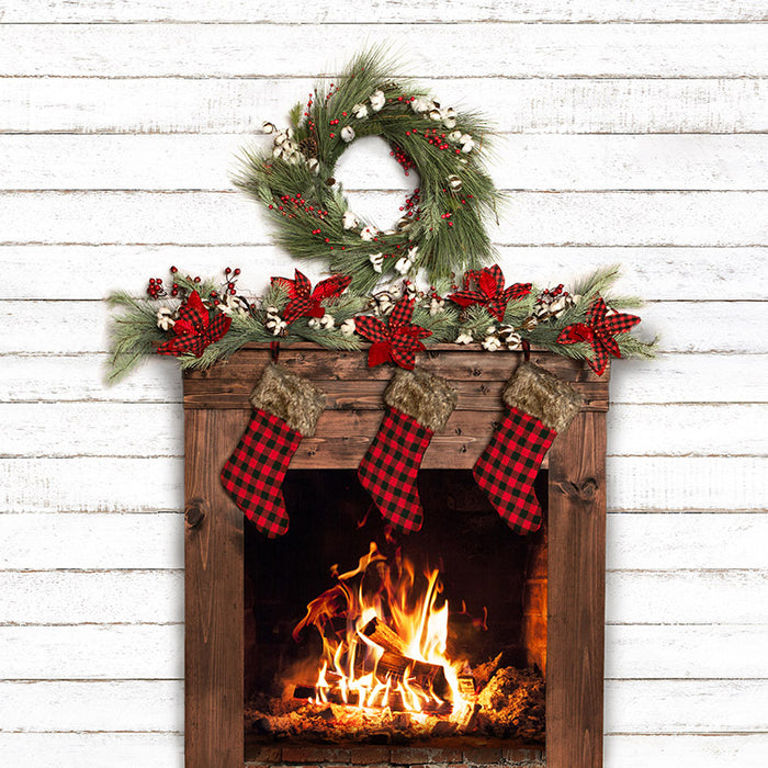 Petite Plaid Fireplace - JA