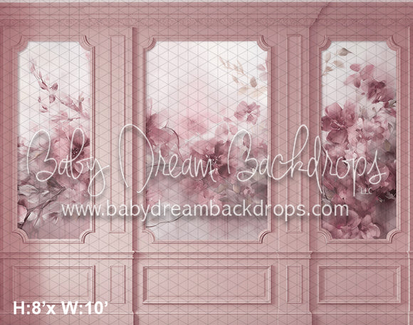 Pink Floral Wainscoting (AZ)