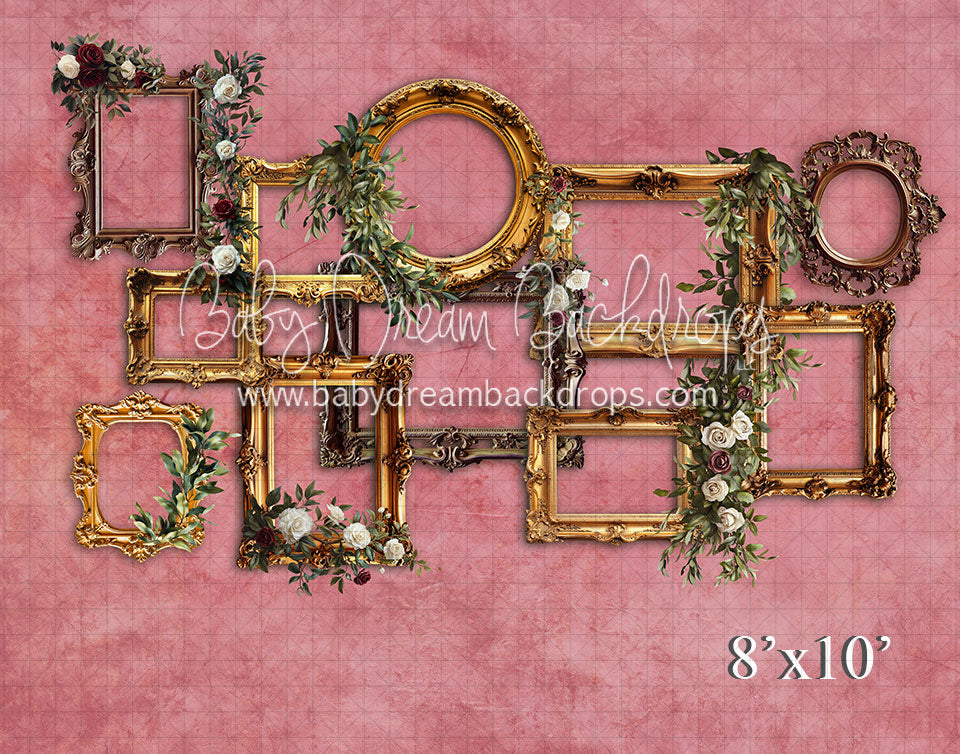 Pink Frame with Flowers (VR) — Baby Dream Backdrops