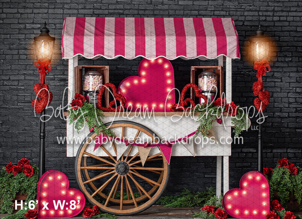 Pink Valentine Candy Cart