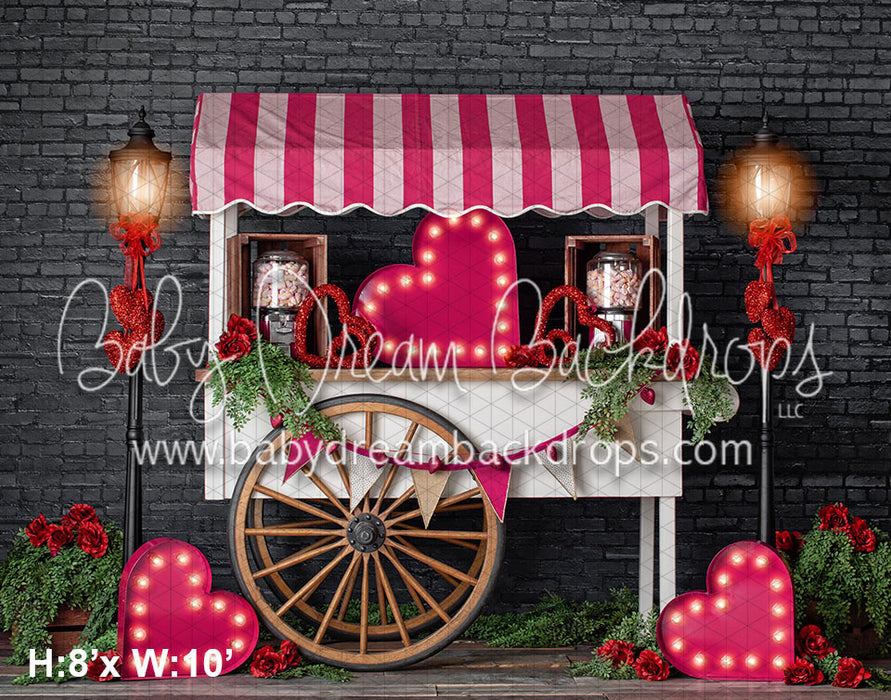 Pink Valentine Candy Cart
