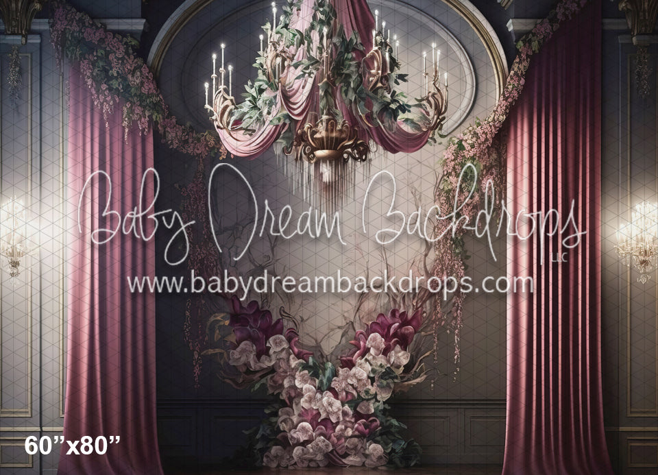 Pink Chandelier Flower Wall (MD)