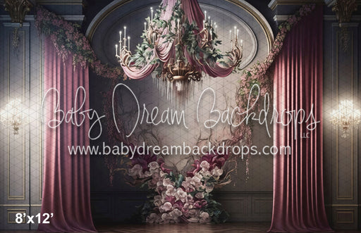 Pink Chandelier Flower Wall (MD)