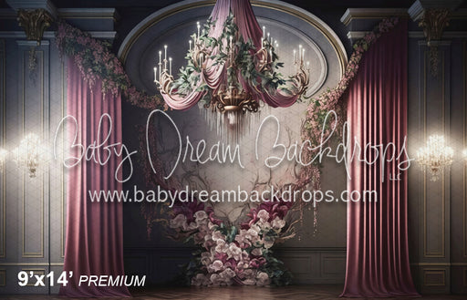 Pink Chandelier Flower Wall (MD)