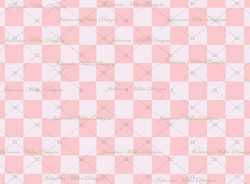 Pink Checker Board Fabric Drop