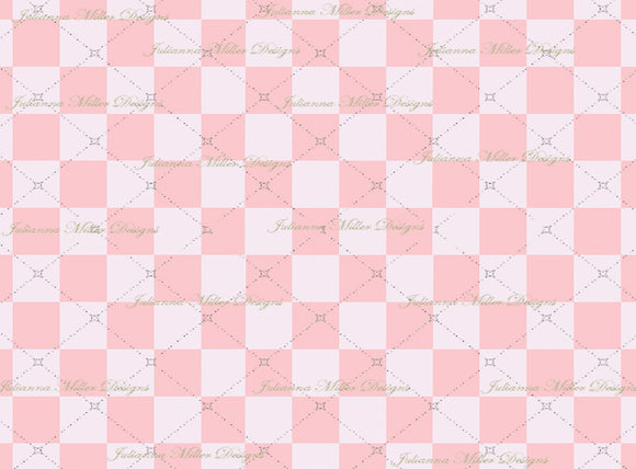 Pink Checker Board Fabric Drop