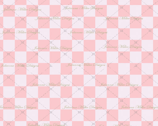 Pink Checker Board Fabric Drop