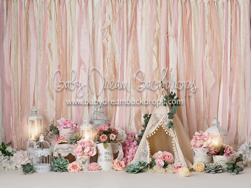 Pink Lacey Floral Birthday Set