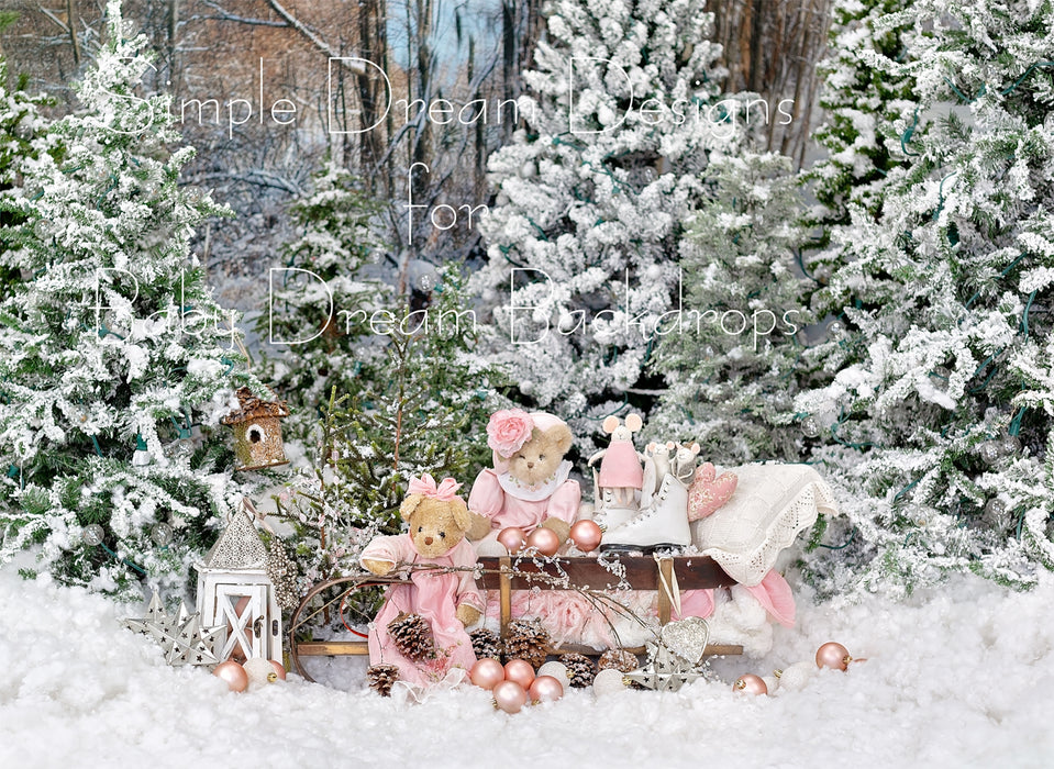 Pink Teddy Sleigh No Lights