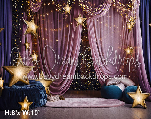 Pink and Blue Star Curtain (VR)