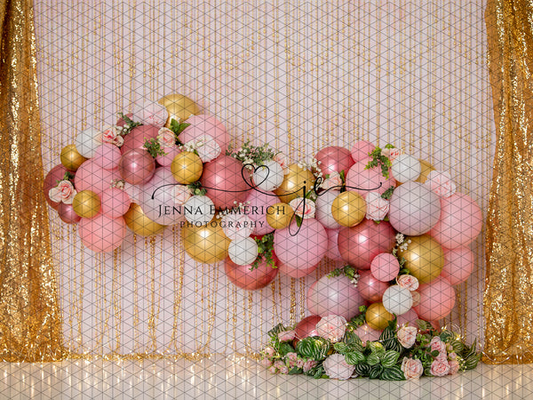 Pink and Gold Floral Garland (JE)