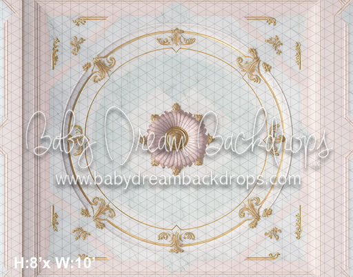 Pink Marble Ballroom Floor Fabric Drop