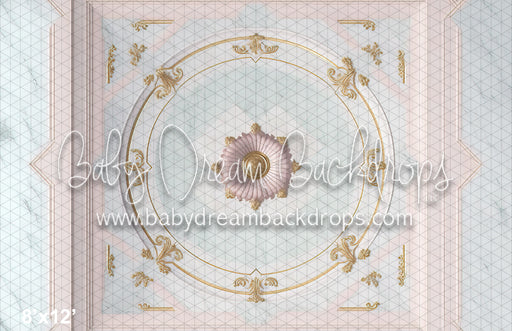 Pink Marble Ballroom Floor Fabric Drop