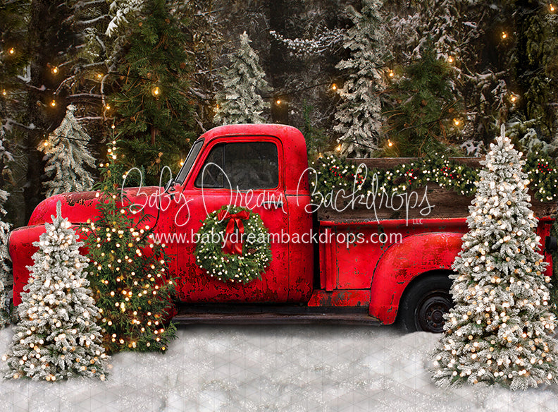Premium Vector  Peper art of merry christmas and winter season with red  truck carry christmas tree