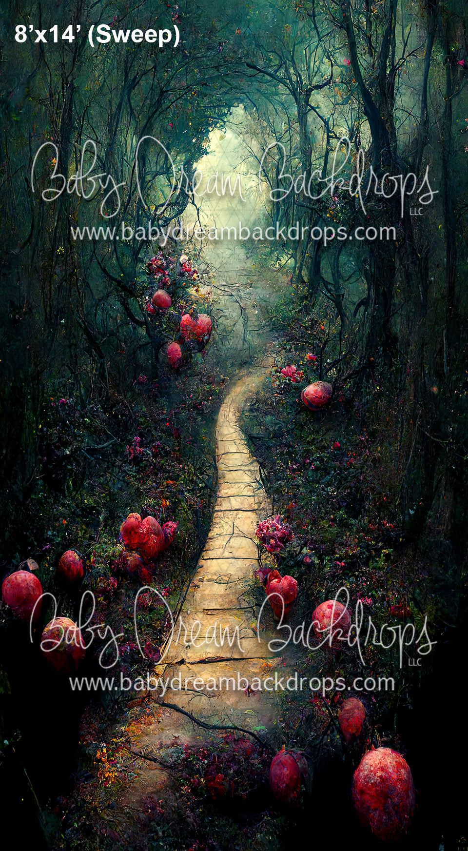 X Drop Sweeps poison aplle woods path sm — Baby Dream Backdrops