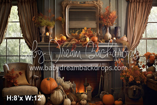 Pretty Fall Fireplace (SM)