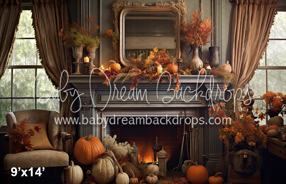 Pretty Fall Fireplace (SM)