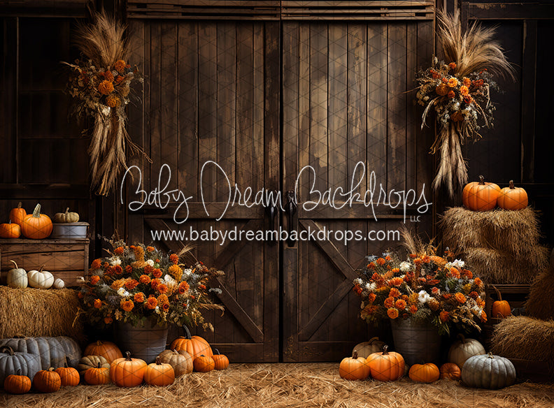 Pumpkins by the Barn Doors (JA)