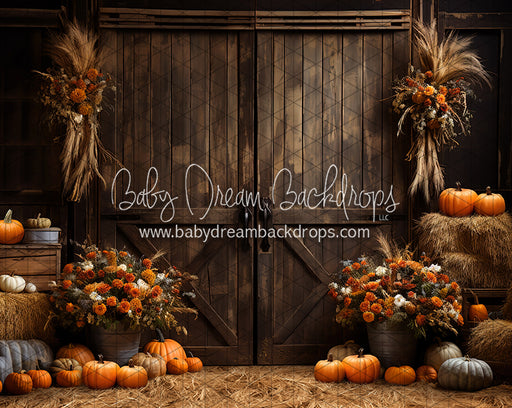 Pumpkins by the Barn Doors (JA)