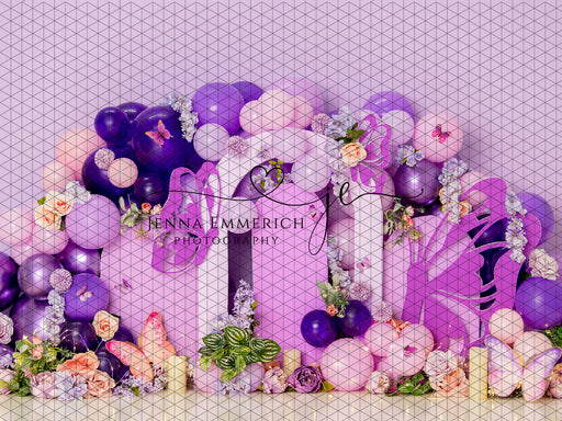 Purple Butterflies with Balloons (JE)