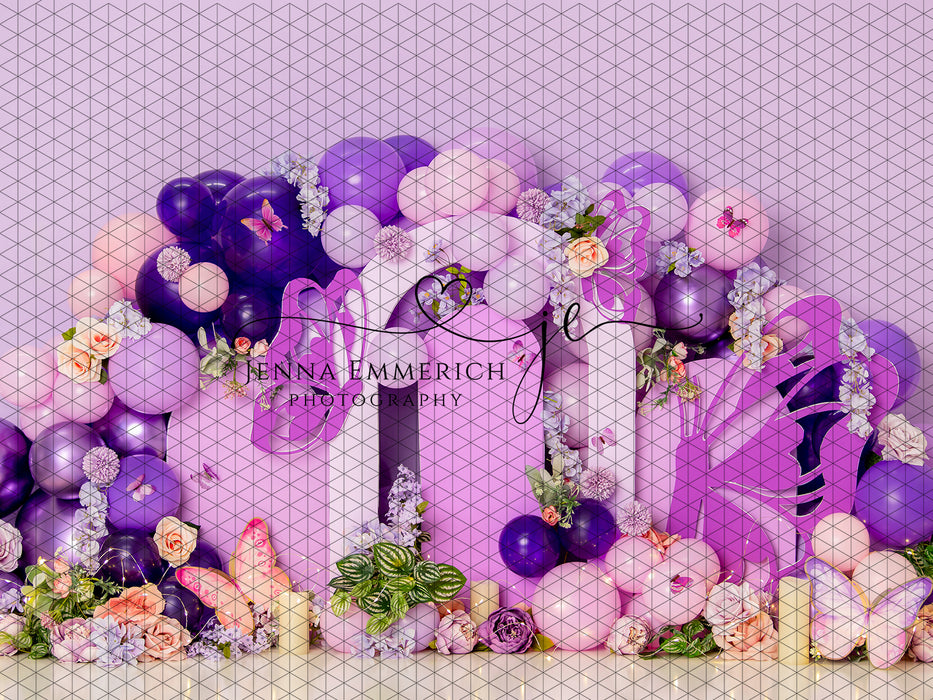 Purple Butterflies with Balloons (JE)