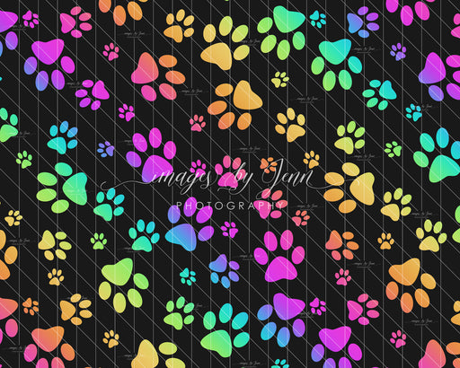 Rainbow Puppy Paws Black (JG)