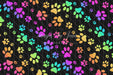 Rainbow Puppy Paws Black (JG)