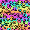 Rainbow Puppy Paws Black Outline (JG)