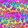Rainbow Puppy Paws Purple Outline (JG)