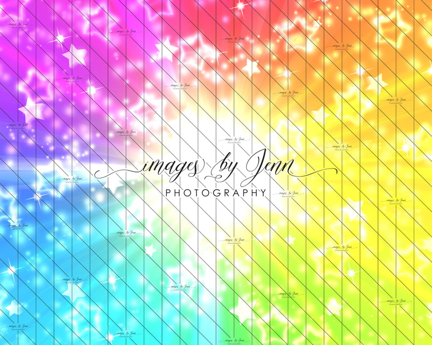 Rainbow Starburst Blast White Stars (JG)