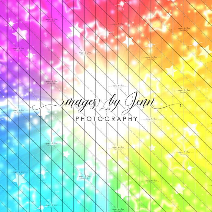 Rainbow Starburst Blast White Stars (JG)