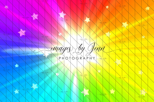 Rainbow Starburst White Stars (JG)