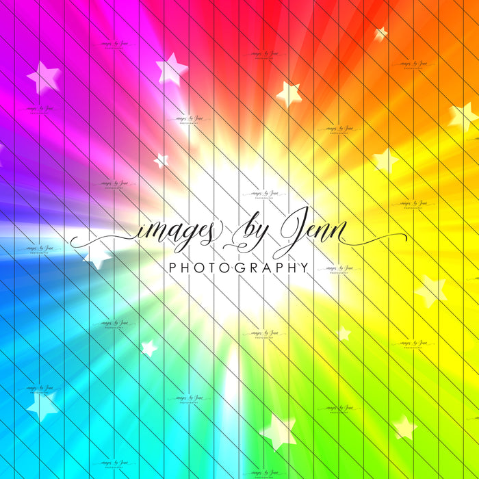 Rainbow Starburst White Stars (JG)
