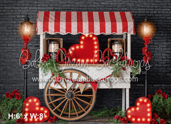 Red Valentine Candy Cart