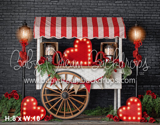 Red Valentine Candy Cart