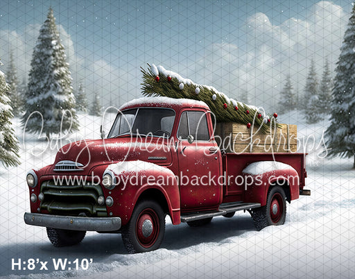 Red Christmas Pickup Truck (SM)