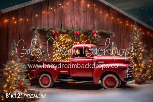 Red Christmas Truck and Barn (KS)