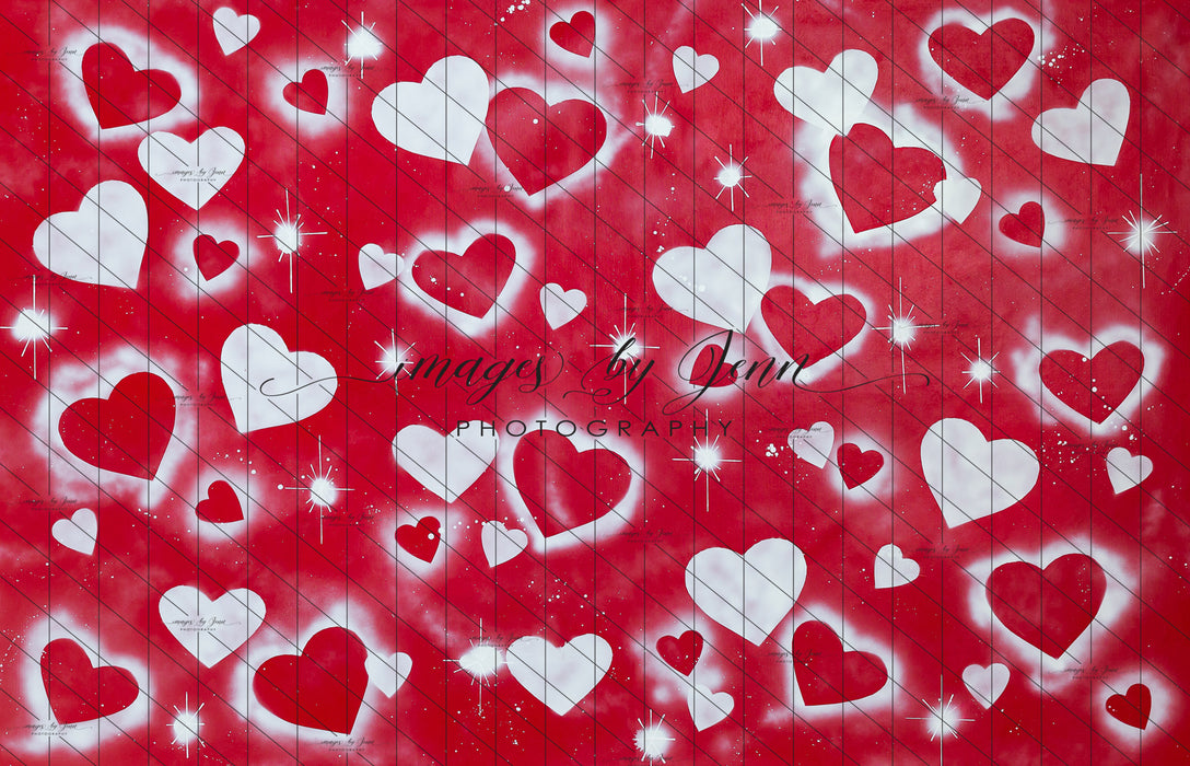 Red and White Graffiti Hearts (JG)