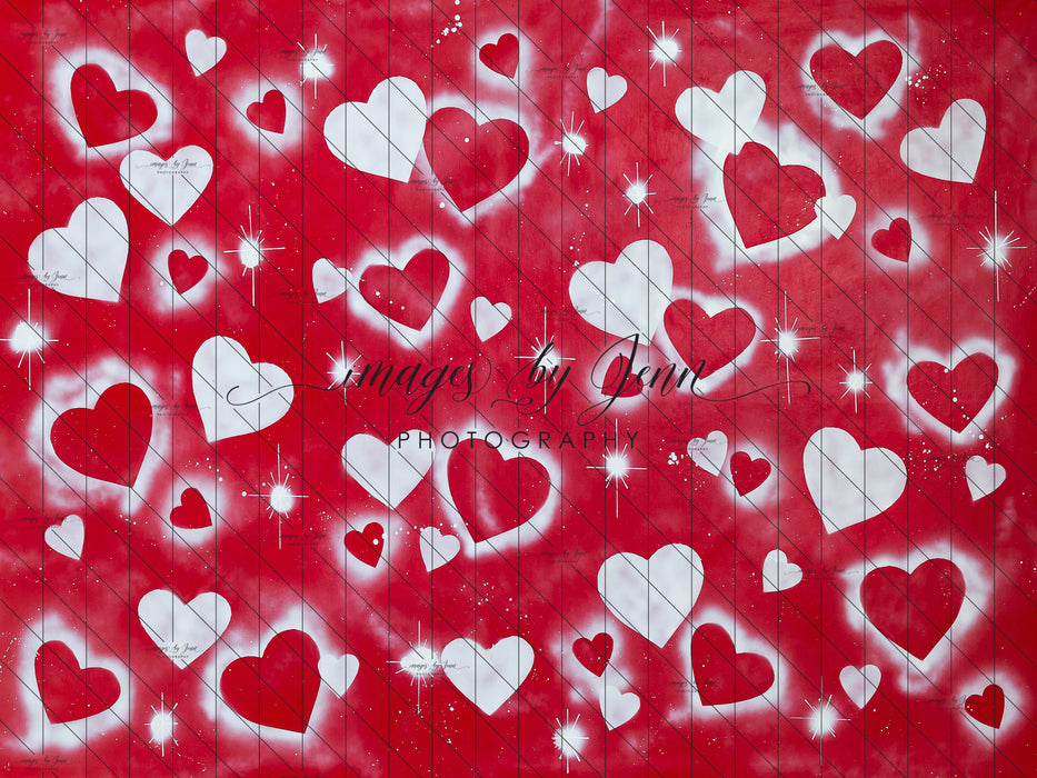 Red and White Graffiti Hearts (JG)