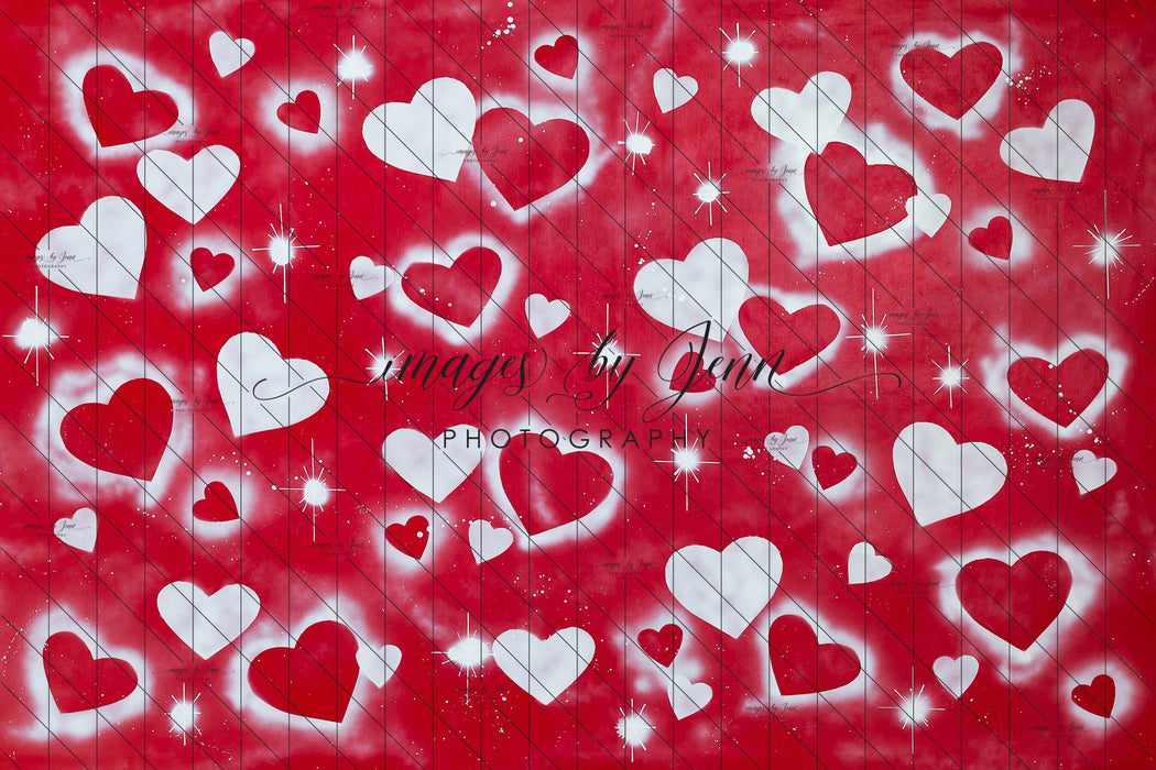 Red and White Graffiti Hearts (JG)