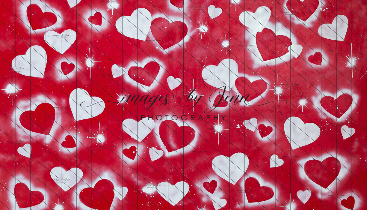Red and White Graffiti Hearts (JG)