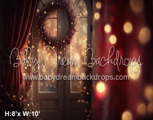 Red and Gold Wreath Door (SM)