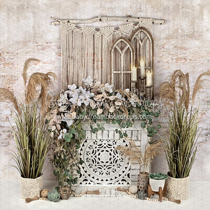 X Drop romance boho mantel