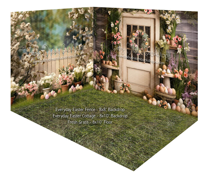 Room Everyday Easter Fence + Everyday Easter Cottage + Fresh Grass